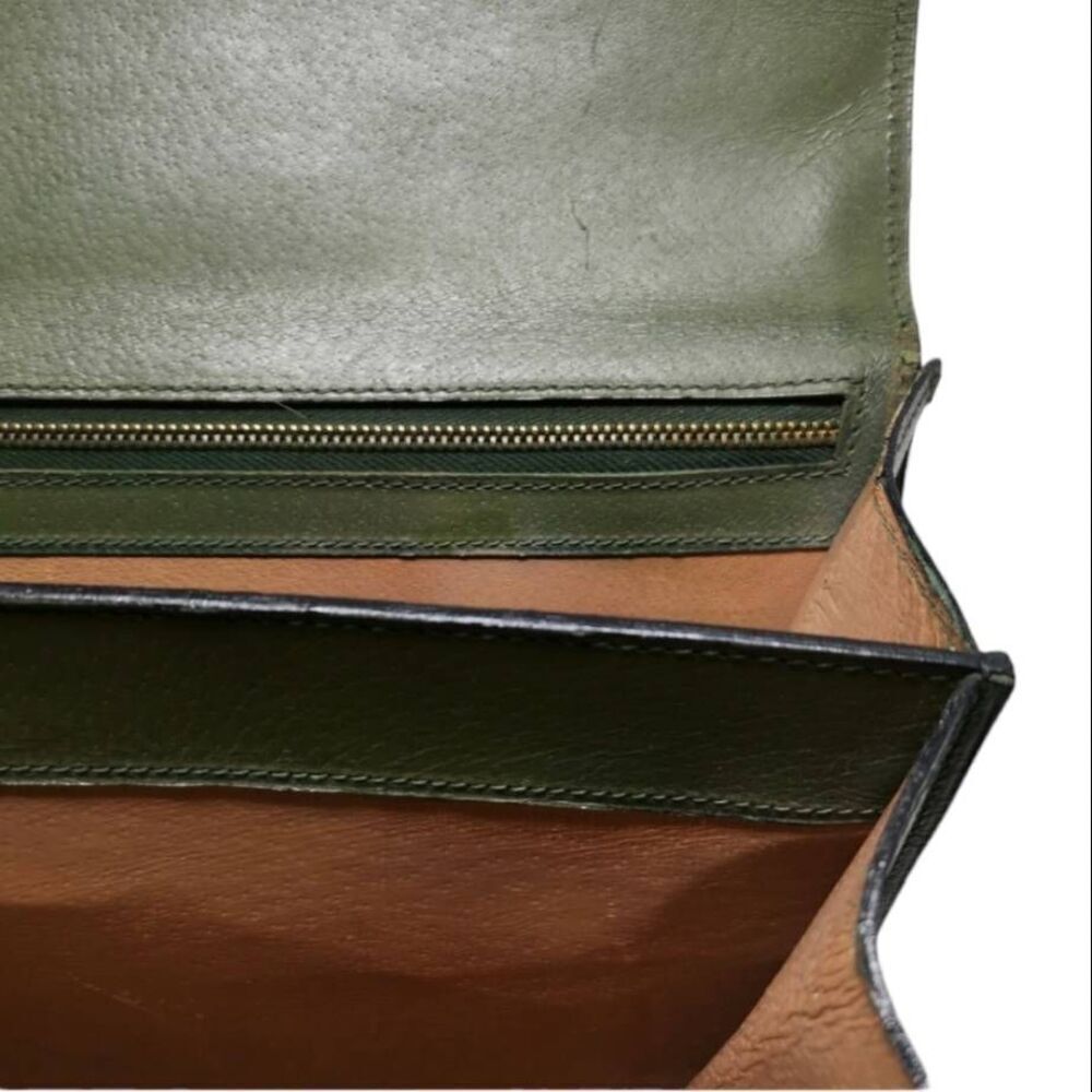 Rare Olive Green Gucci Monogram Collector Portfolio Briefcase | Circa 1960s-1970 - Picture 9 of 11